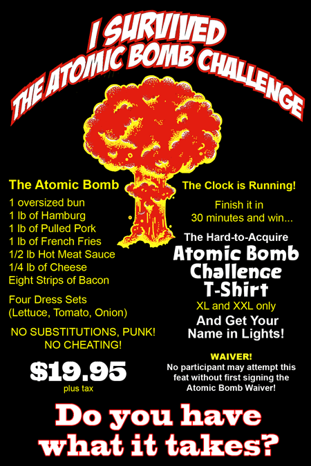 Do you have what it takes to take on Sticky Lips BBQ's Atomic Bomb Challenge?